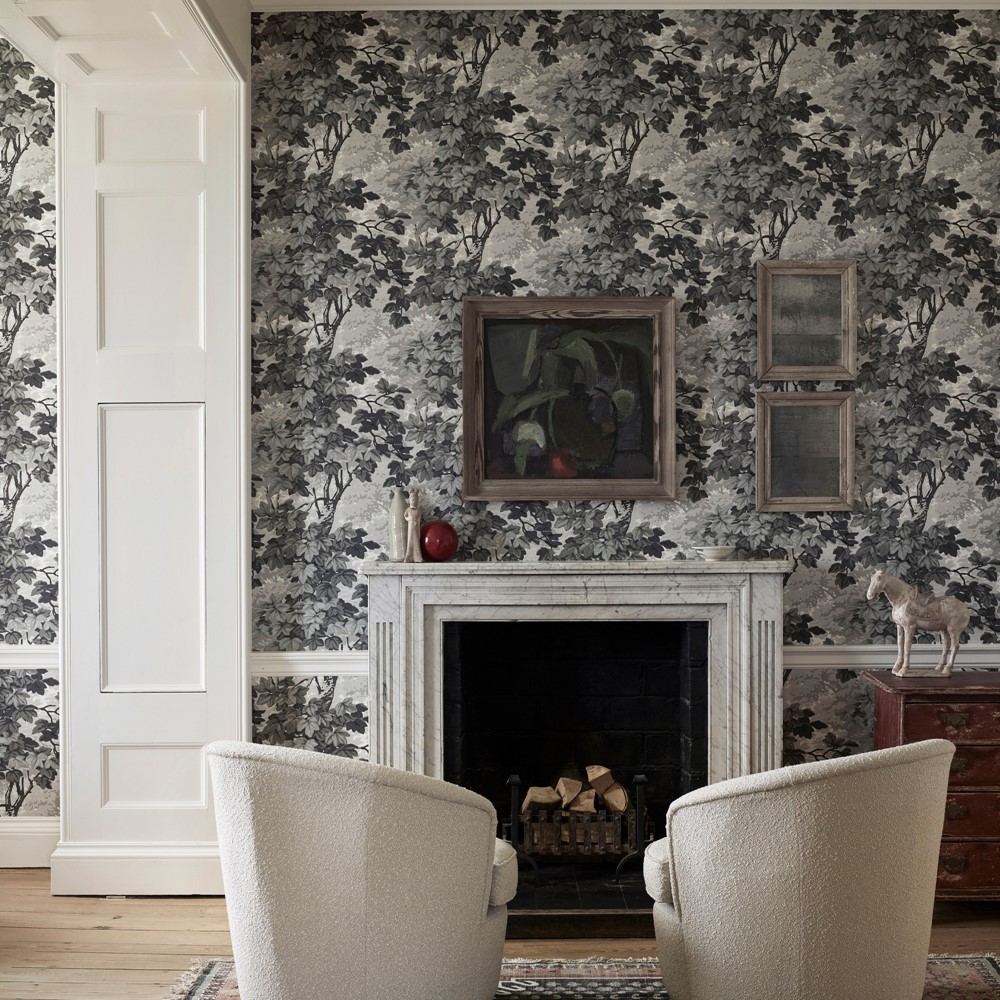 Richmond Park Wallpaper 310059 by Zoffany in Charcoal Grey